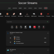 Soccerstreams100 website homepage screenshot