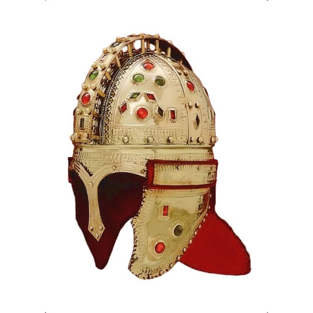 Elmo Romano in ottone e con pietre incastonate